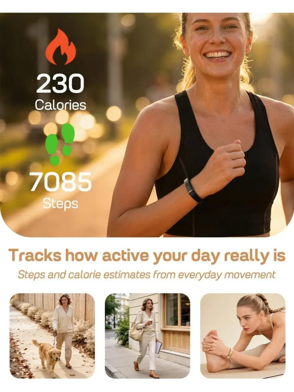 Screenless Fitness Tracker for Men & Women - Health Monitoring & Activity